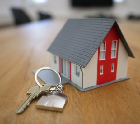 a key chain and a house