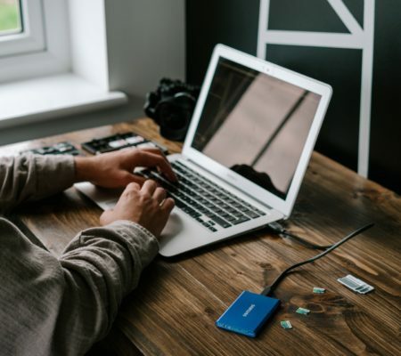 a person using a laptop