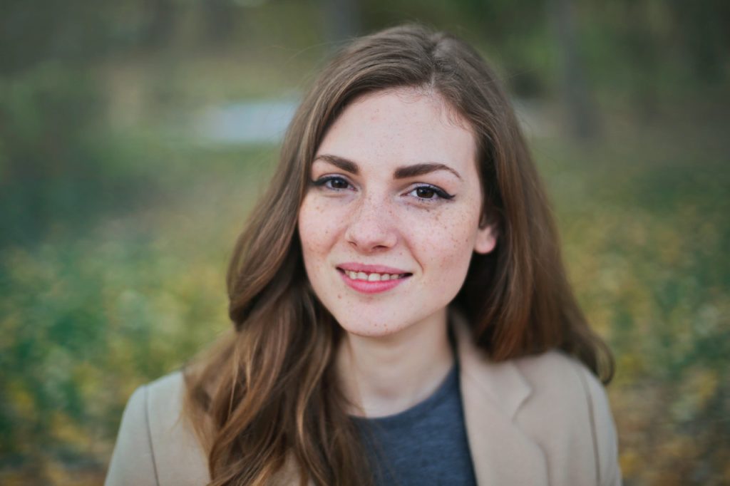 a woman smiling for the camera