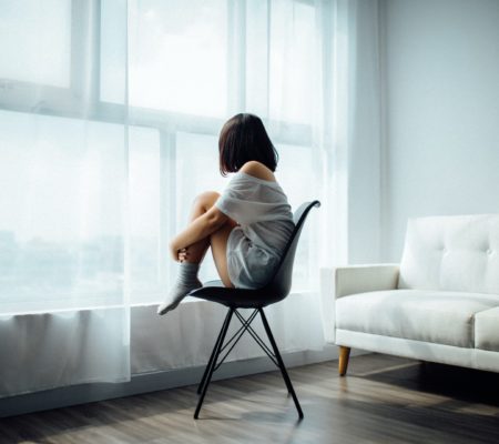 a person sitting in a chair