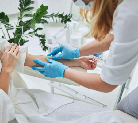 a woman receiving a massage