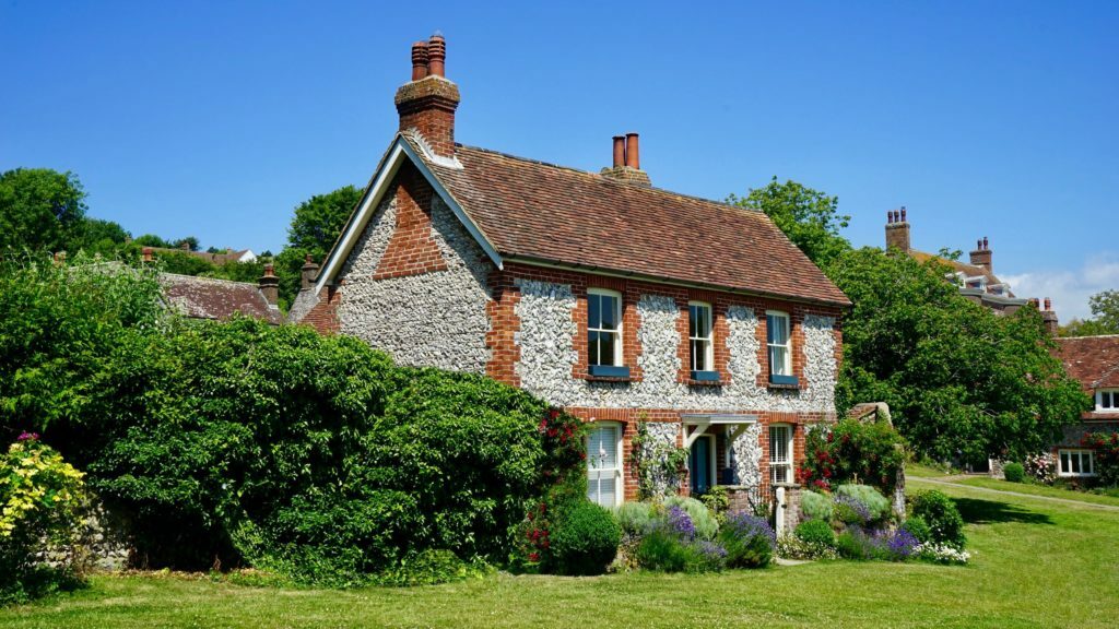 a house with a garden