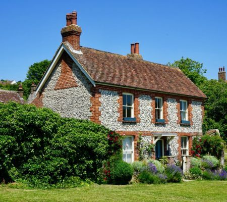 a house with a garden