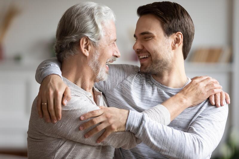 a man and woman hugging