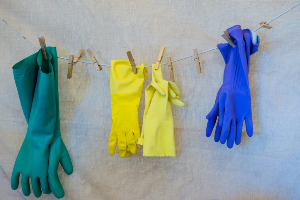 a group of colorful clothes on a string