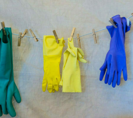 a group of colorful clothes on a string