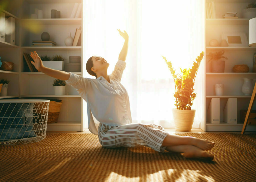 woman resting at home