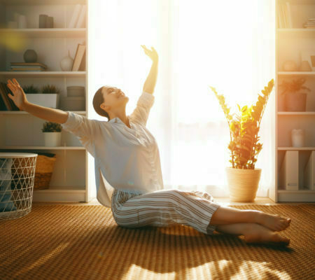 woman resting at home