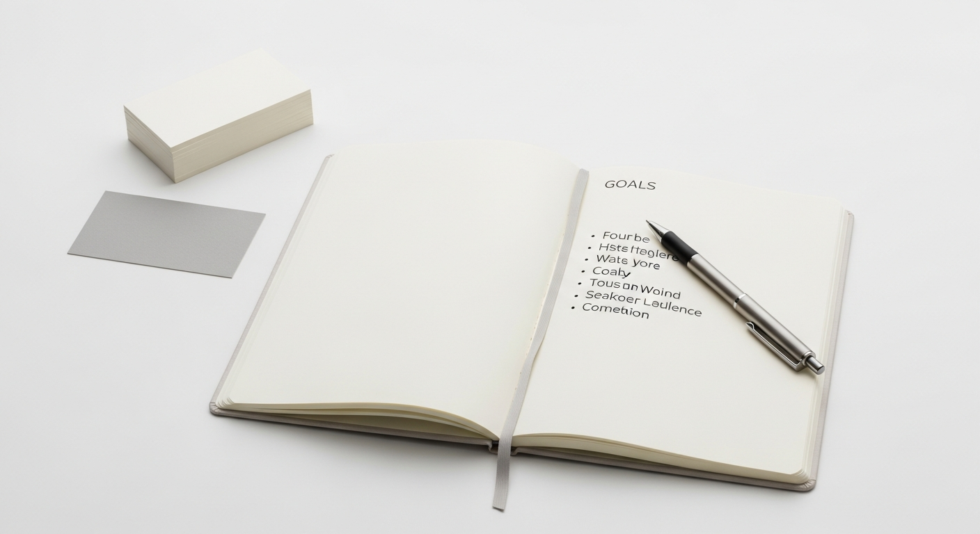 Professional woman networking at an event, representing strategic connections and career growth