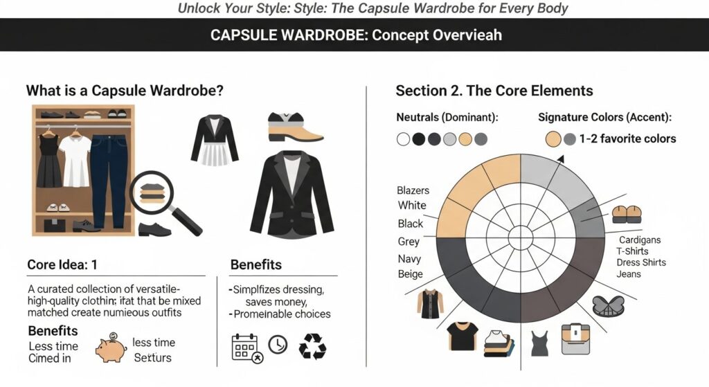 capsule wardrobe for different body types — featured illustration