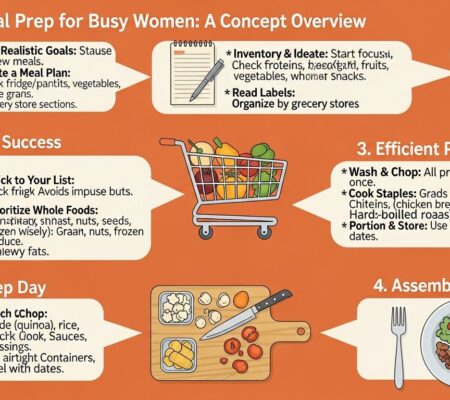 healthy meal prep for busy women — featured illustration