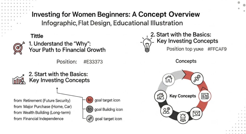 investing for women beginners — featured illustration